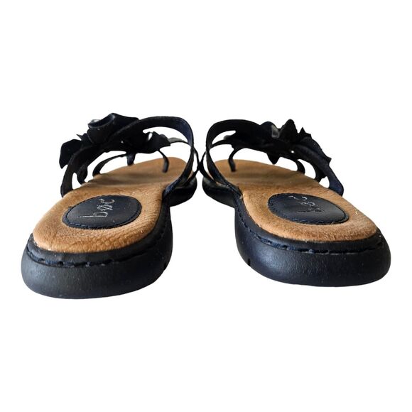 BOC BORN Women’s Size 7 M Navy Blue Slip On Sandals Thongs Flowers Comfort - Picture 5 of 9